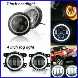 10X DOT LED Headlights+Fog Lights+Turn Signal+Fender Lamp+Tail light For Jeep JK