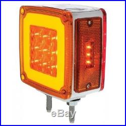 (2) 59 LED Red Amber Halo Glow Side Marker Turn Signal Semi Truck Fender Lights