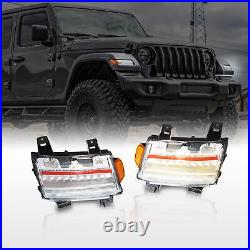 2 LED DRL Turn Signal Fender Marker Light Fit 18-22 Jeep Wrangler JL