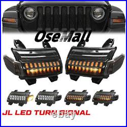 2018-23 for Jeep Wrangler JL Gladiator Newest Fender LED Turn Signal Lights Lamp