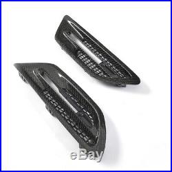 2PCS Carbon Fender Gills Vents Turn Signal Cover For BMW F10 M5 Saloon 12-17