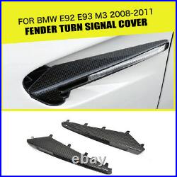 2PCS Side Light Fender Turn Signal Cover For BMW E92 E93 M3 08-11 Carbon Fiber