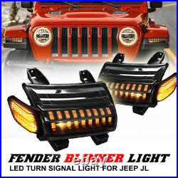 2X Abmer Turn Signal Lights Fender Blinker For Jeep Wrangler JL JLU Sahara 18-21