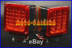 2X Double Stud Mount Truck Pedestal Cab Fender Dual Face Turn Signal Lamp 39-LED