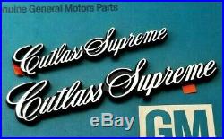 4 Door 80 87 Olds Cutlass Supreme Nos Fender Emblem Set 4dr Sedan Oem Gm Trim