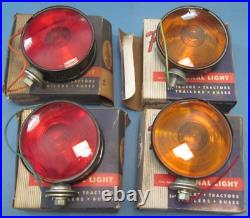4 Vintage NOS NEW PATHFINDER DIRECTIONAL 12 V SIGNAL FENDER LIGHTS AMBER RED