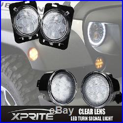 7 75W CREE LED Headlights DRL with Clear Side Turn Signal Combo for 07-18 Jeep