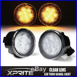 7 75W CREE LED Headlights DRL with Clear Side Turn Signal Combo for 07-18 Jeep