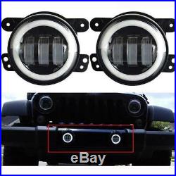 7 80w Headlights& 4 Halo Fog Lights &front & Fender Turn Signals For Jeep