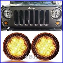 7 80w Headlights& 4 Halo Fog Lights &front & Fender Turn Signals For Jeep
