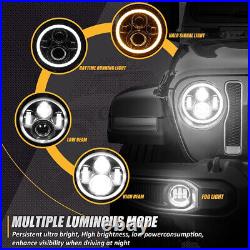7 LED Headlight +4 Fog Halo Light+ Turn Signal+Fender Kit for Jeep Wrangler JK