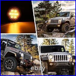 7 LED Headlight +4 Fog Halo Light+Turn Signal+Fender Kit for Jeep Wrangler JK