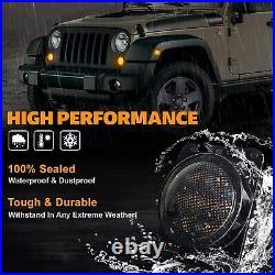 7 LED Headlight +4 Fog Halo Light+Turn Signal+Fender Kit for Jeep Wrangler JK