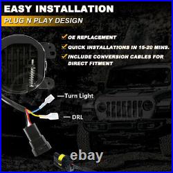 7 LED Headlight+Fog Light+Turn Signal+Tail Fender Lamp Kit For Jeep Wrangler JK