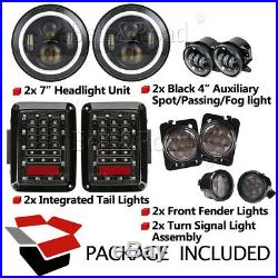 7 LED Headlight, FogLights, Turn Signal, Fender Lamp, Tail light Jeep JK 07-17