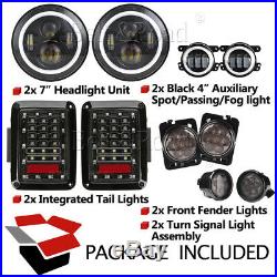 7 LED Headlight FogLights, Turn Signal, Fender Lamp, Tail light Jeep Wrangler