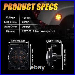 7 LED Headlight + Turn Signal + Fog Light Fender Kit For Jeep Wrangler 07-17 JK