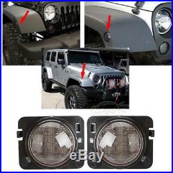 7 LED Headlight + Turn Signal + Front Fender Lights For Jeep Wrangler JK 07-17