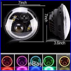 7 RGB LED Headlight+4 RGB Fog Lights+ Turn lights For Jeep 07-17 Wrangler JK