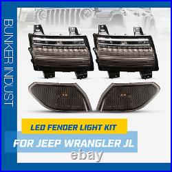 BUNKER INDUST LED Fender Light Kit Turn Signal Lights Set for Jeep Wrangler JL