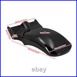 Black Solo Driver Rider Seat Rear Short Fender with Turn Signal Brake LED Light