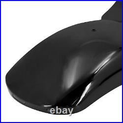 Black Solo Driver Rider Seat Rear Short Fender with Turn Signal Brake LED Light