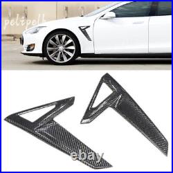 Carbon Fiber Side Fender Turn Signal Marker Lamp Cover Trim For Tesla Model S