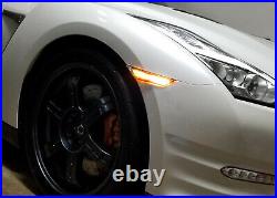 Clear Lens 3D Amber Full LED Front Side Marker Light Kit For 2007-up Nissan GTR