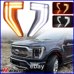 Dynamic LED Side Fender Marker Light Lamp W Turn Signal For Ford F150 2021-2023