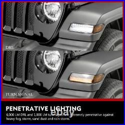 FieryRed Front Fender Flare Lights Turn Signal Lights Set for Jeep Wrangler JL