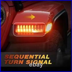 Fit For Jeep Wrangler JL Rubicon 18-21 LED Fender Sequential Turn Signal Light