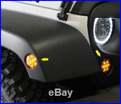 Fit Jeep Wrangler JK 07-17 7 150W LED Headlights, Turn Signal Fender Fog Lights