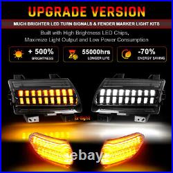Fit for Jeep Gladiator Rubicon JT Smoked LED Turn Signal Lights DRL Fender Light
