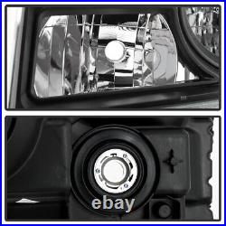 For 2012 2013 2014 2015 Honda Pilot SUV Black Headlights Headlamps Left+Right