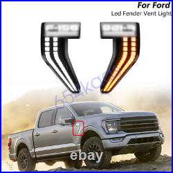For 2021-2022 Ford F-150 Switchback LED Dynamic DRL Fender Turn Signal Light
