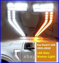 For Ford F-150 2021-2022 Side Marker Light LED Fender Light Streamer Turn Signal