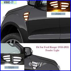 For Ford Ranger 2016-19 LED Front Fender Light Side Marker Light Turn Signal DRL