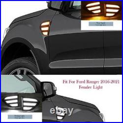 For Ford Ranger LED Front Fender Light Side Marker Light Turn Signal DRL 2016-21