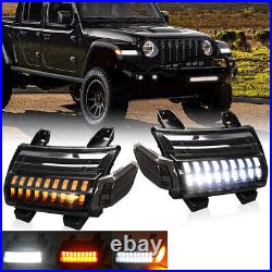 For JL LED Fender Lights Kit Sequential Turn Signal DRL Jeep Wrangler JL 18-22