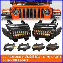 For JL LED Fender Lights Kit Sequential Turn Signal DRL Jeep Wrangler JL 18-22