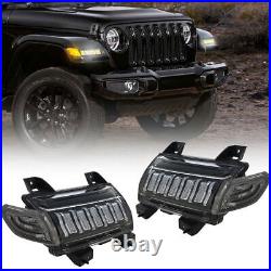 For Jeep 2018+ JL Gladiator JT Rubicon Smoke LED Sequential Turn Signal Lights