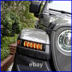 For Jeep 2018+ Wrangler JL Gladiator JT LED Sequential Turn Signal Fender Lights