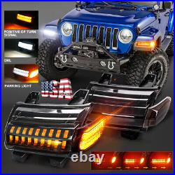 For Jeep 2018+ Wrangler JL Gladiator JT Smoke LED Sequential Turn Signal Lights