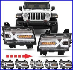 For Jeep 2018+ Wrangler JL Gladiator LED Sequential Turn Signal Fender Lights