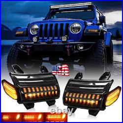 For Jeep Wrangler Gladiator 18+ Fender Sequential Turn Signal Lights Replace LED
