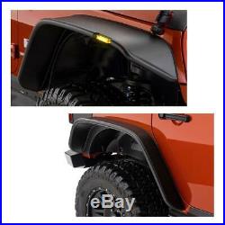 For Jeep Wrangler JK 4PCS/Set Fender Flares ABS Black with LED Turn Signal Light