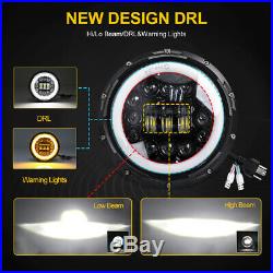For Jeep Wrangler JK 7 inch LED Headlight 4 Fog Light + Turn Signal+ Fender Kit