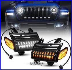For Jeep Wrangler JL 2018-2023 LED Fender Turn Signal Lights with Running Flashing