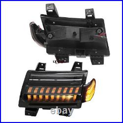 For Jeep Wrangler JL 2018-21 Smoked LED Fender Turn Signal Lights with Running DRL