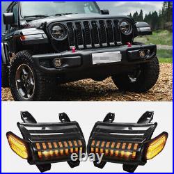 For Jeep Wrangler JL Gladiator Rubicon 2018-24 LED Fender Turn Signal Lights DRL